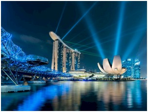 Singapore next to water.