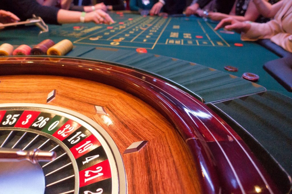 View of the roulette table.