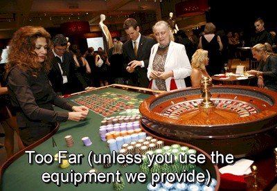 Normal view of wheel inside casino.